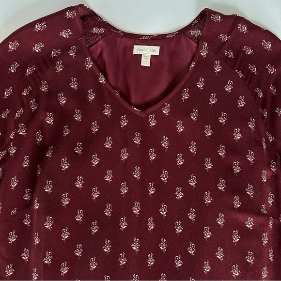 Garnet Hill Maroon Midi Dress with Cream Accents - Picture 13 of 15